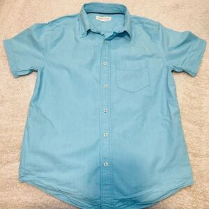 Aeropostale Button-up Shirt Men's Size S Light Blue Short Sleeve